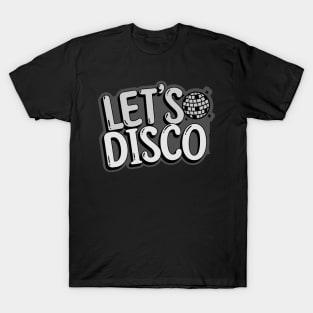 DISCO  - Let's Disco Mirror ball (Grey) T-Shirt